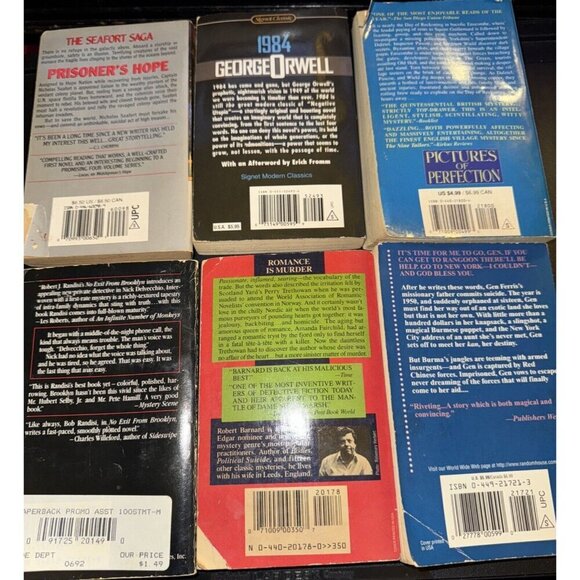 Lot of 6 Pulp Fiction Mystery Science 1980s Fiction Paperback books - Picture 2 of 11